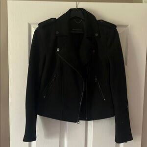 Banana Republic vegan suede moto jacket black size small